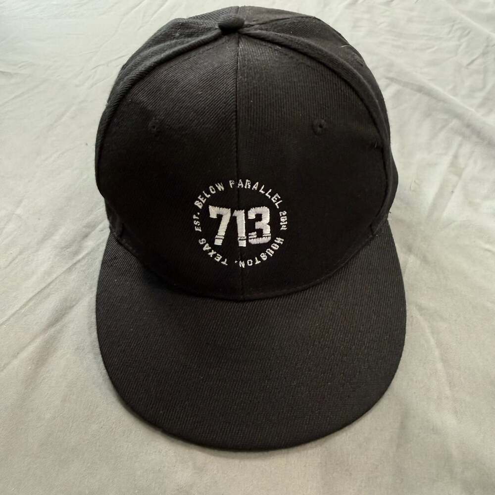 Below Parallel Houston Texas 713 Area Code Snapback Hat Black Otto Cap